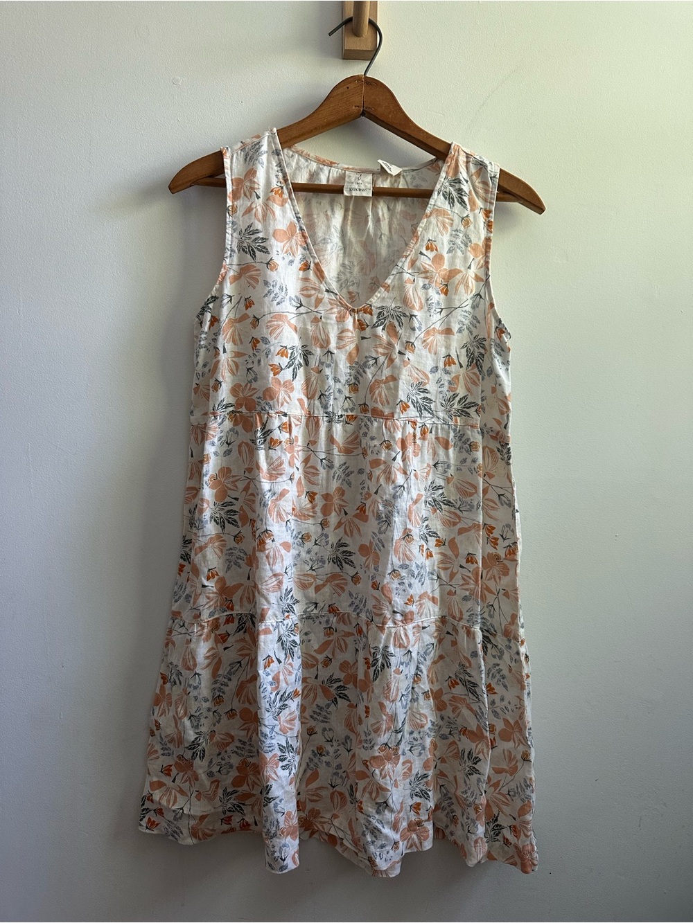 Joie 100% Linen Sleeveless Tiered Floral Dress, XS